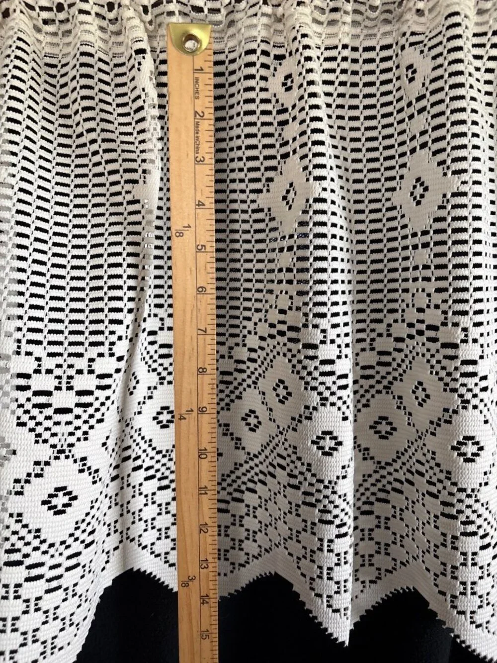Crochet Cream Valance Curtain Panel 19